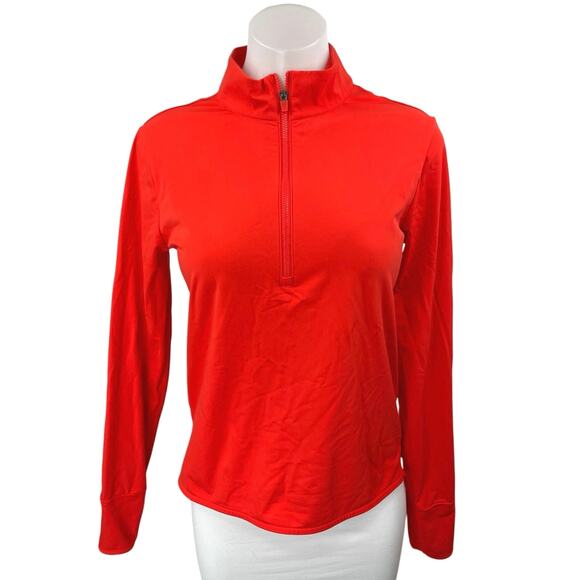 All Access x Bandier Women's Red Long Sleeve Quater Zip Athletic Top Size M - Picture 1 of 3